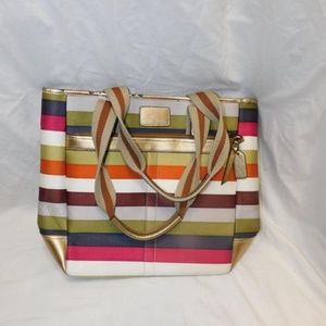Striped Tote Handbag (Unknown Brand, No Label or Logo) makes a great gift!